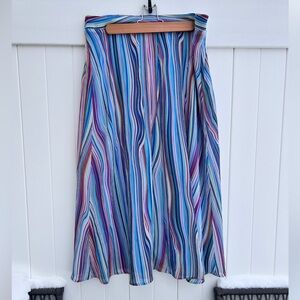 Christopher and banks Blue and Pink stripped skirt Size L